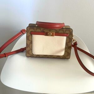 Coach Mini Lane Top Handle In Colorblock Signature Canvas C8318